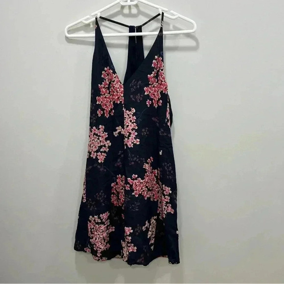 Rebecca Taylor Silk Cherry Blossom Navy Romper 4 - Picture 1 of 13